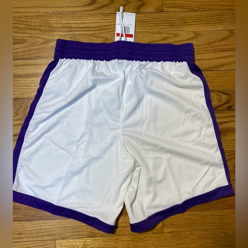 Nike Dri-Fit Crossover basketball Shorts Purple & White Men’s sz L-tall NEW - Picture 2 of 8